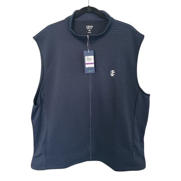 IZOD Men's Hydrashield Vest Navy Blazer Size XXL Full Zip Golf Water Repellent - Picture 3 of 8